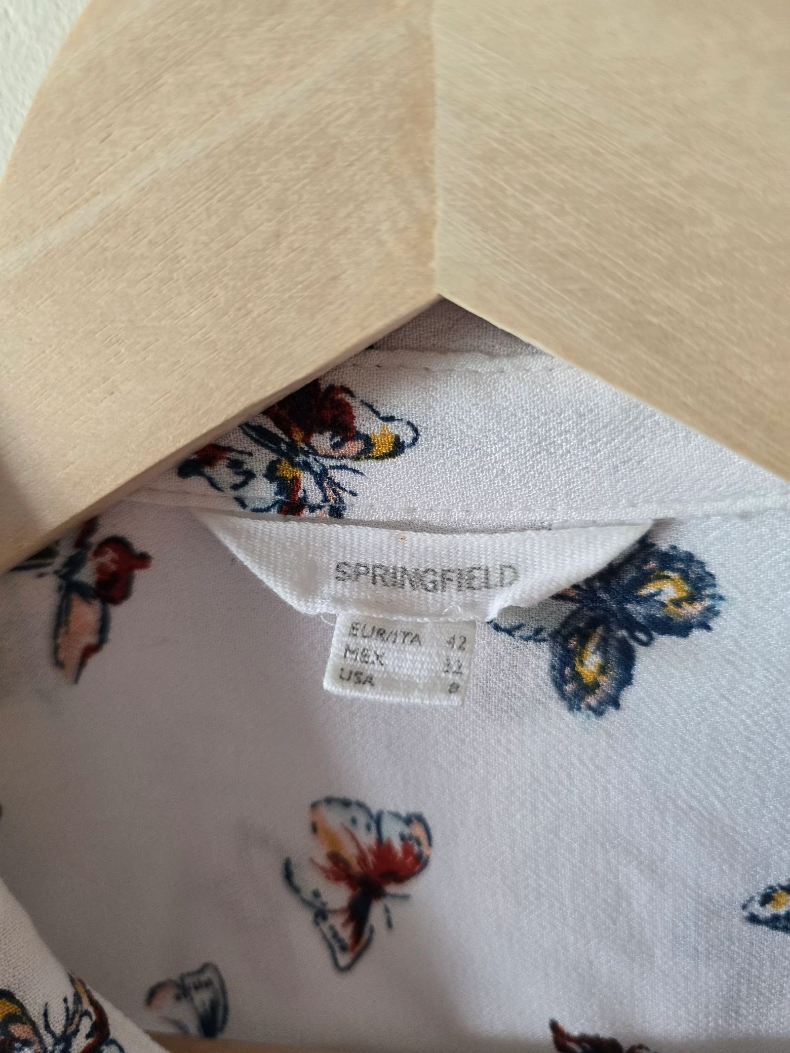 Chemise/Blouse Springfield Taille 42 - Imprimé papillons blancs – photo 5